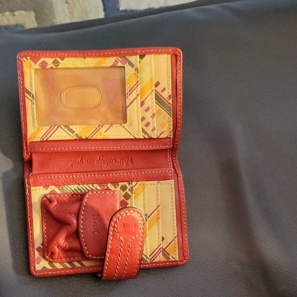 Fossil Red Leather Wallet